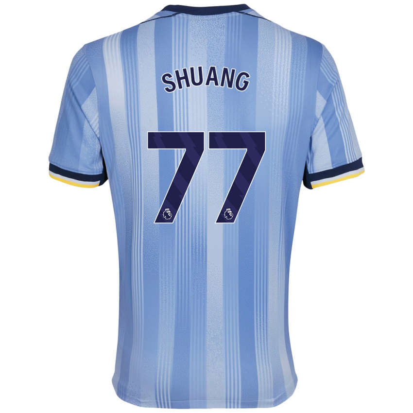 Kinder Wang Shuang #77 Hellblau Auswärtstrikot Trikot 2024/25 T-Shirt Österreich