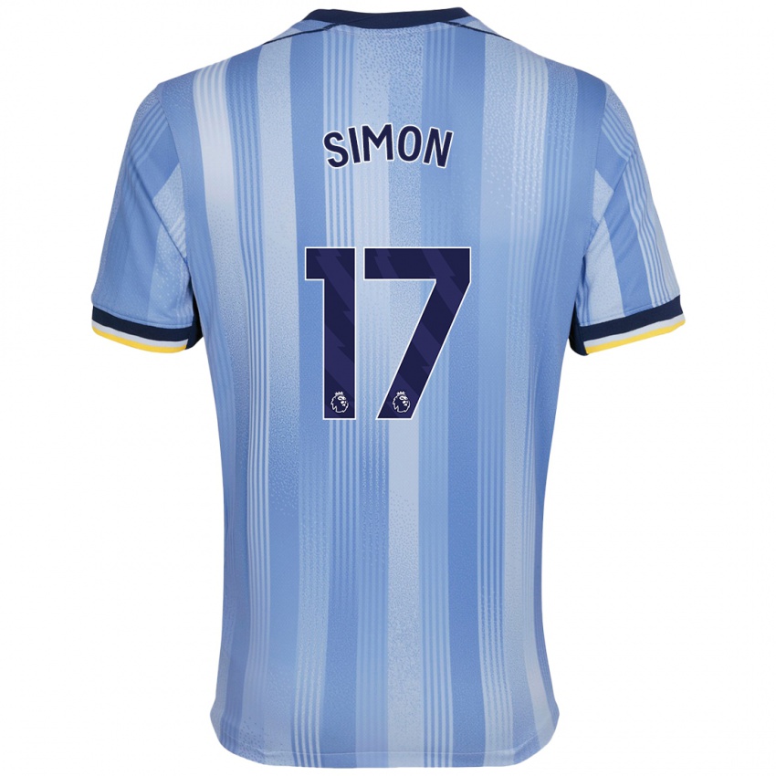 Kinder Kyah Simon #17 Hellblau Auswärtstrikot Trikot 2024/25 T-Shirt Österreich