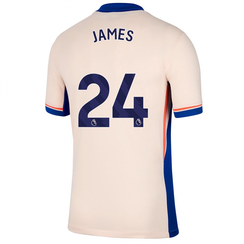 Kinder Reece James #24 Hellbeige Auswärtstrikot Trikot 2024/25 T-Shirt Österreich