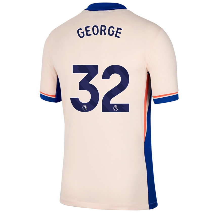 Kinder Tyrique George #32 Hellbeige Auswärtstrikot Trikot 2024/25 T-Shirt Österreich