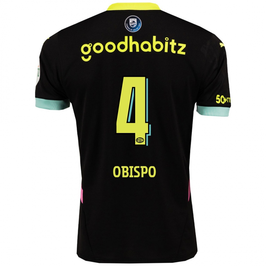 Kinder Armando Obispo #4 Schwarz Gelb Auswärtstrikot Trikot 2024/25 T-Shirt Österreich