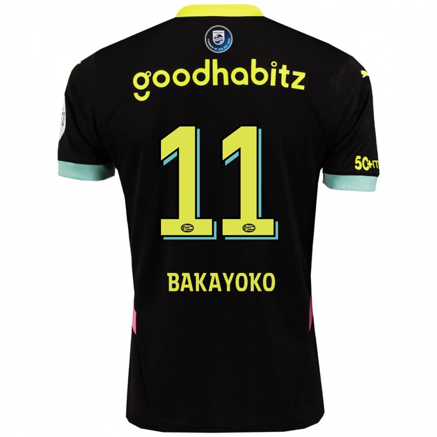 Kinder Johan Bakayoko #11 Schwarz Gelb Auswärtstrikot Trikot 2024/25 T-Shirt Österreich