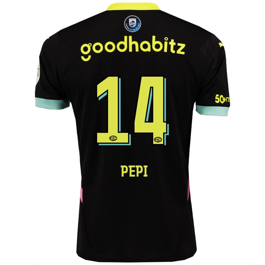 Kinder Ricardo Pepi #14 Schwarz Gelb Auswärtstrikot Trikot 2024/25 T-Shirt Österreich