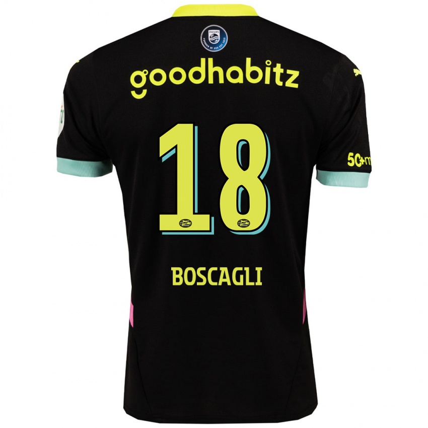 Kinder Olivier Boscagli #18 Schwarz Gelb Auswärtstrikot Trikot 2024/25 T-Shirt Österreich