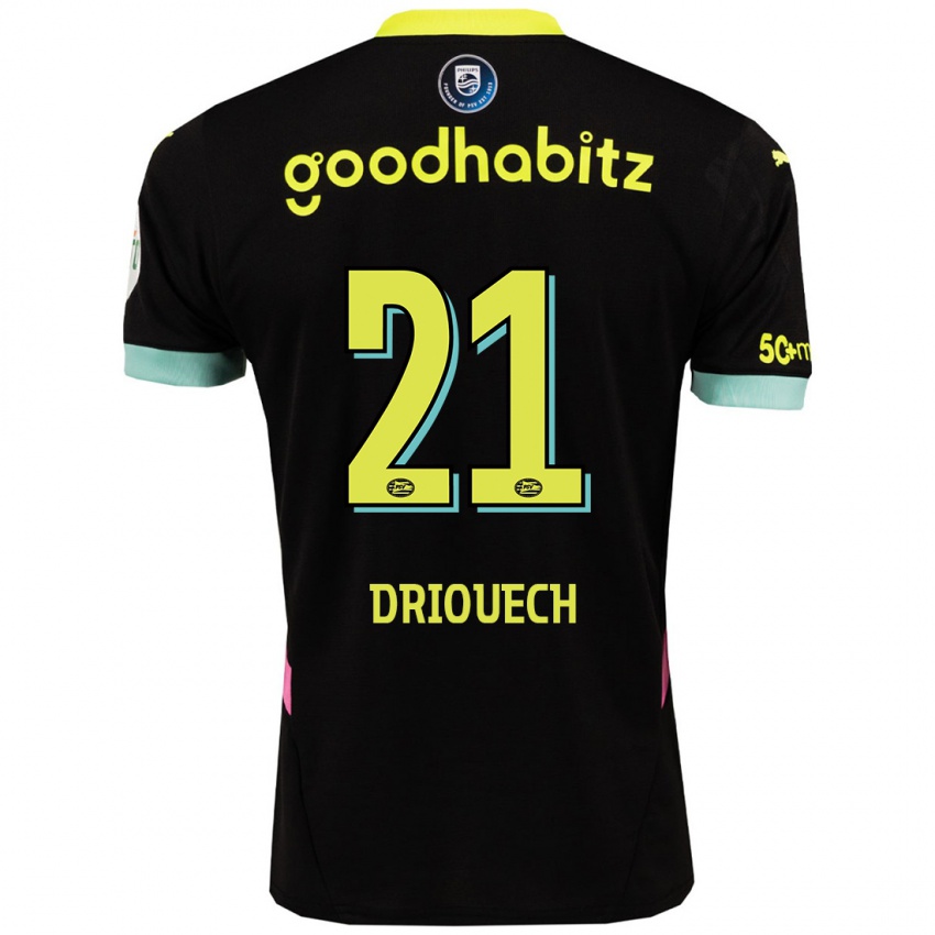 Kinder Couhaib Driouech #21 Schwarz Gelb Auswärtstrikot Trikot 2024/25 T-Shirt Österreich