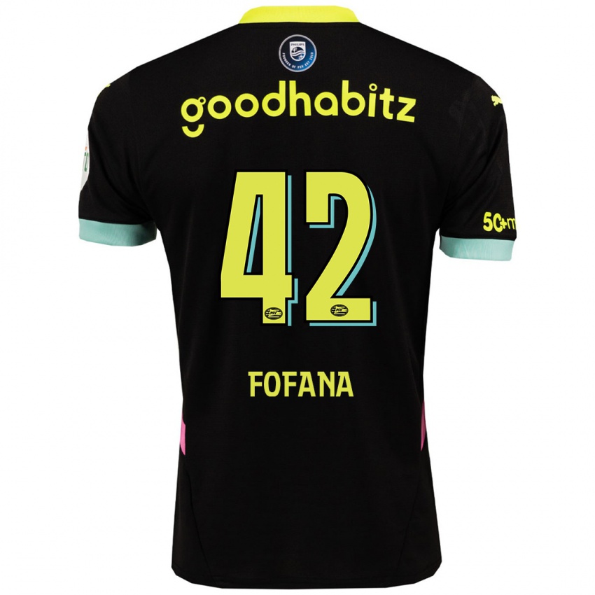 Kinder Fode Fofana #42 Schwarz Gelb Auswärtstrikot Trikot 2024/25 T-Shirt Österreich