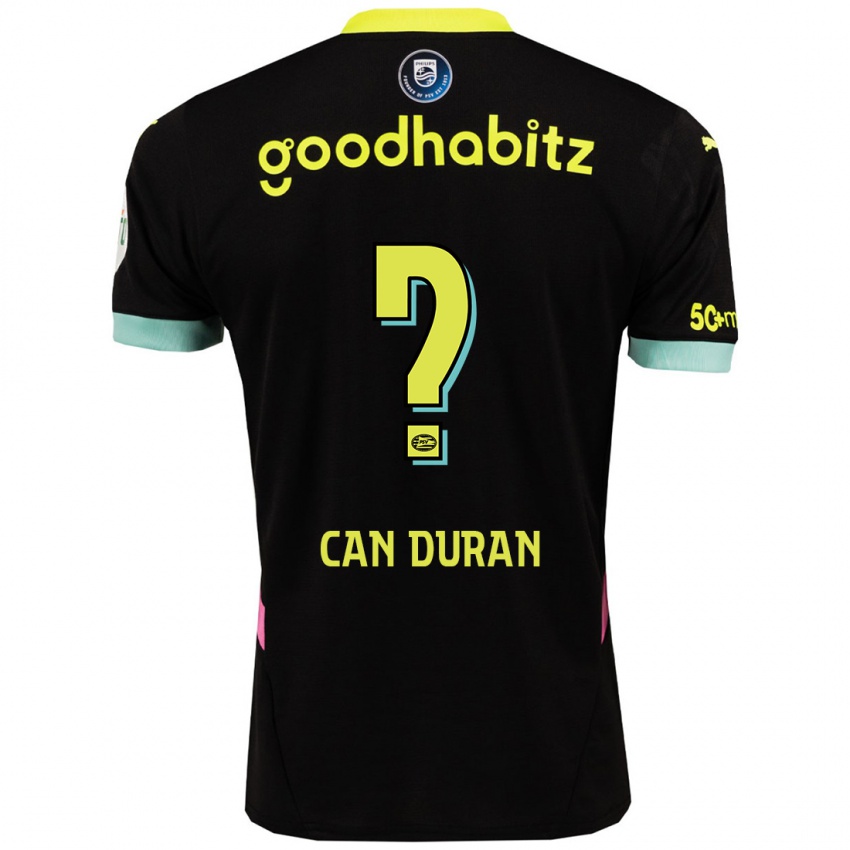 Kinder Emre Can Duran #0 Schwarz Gelb Auswärtstrikot Trikot 2024/25 T-Shirt Österreich