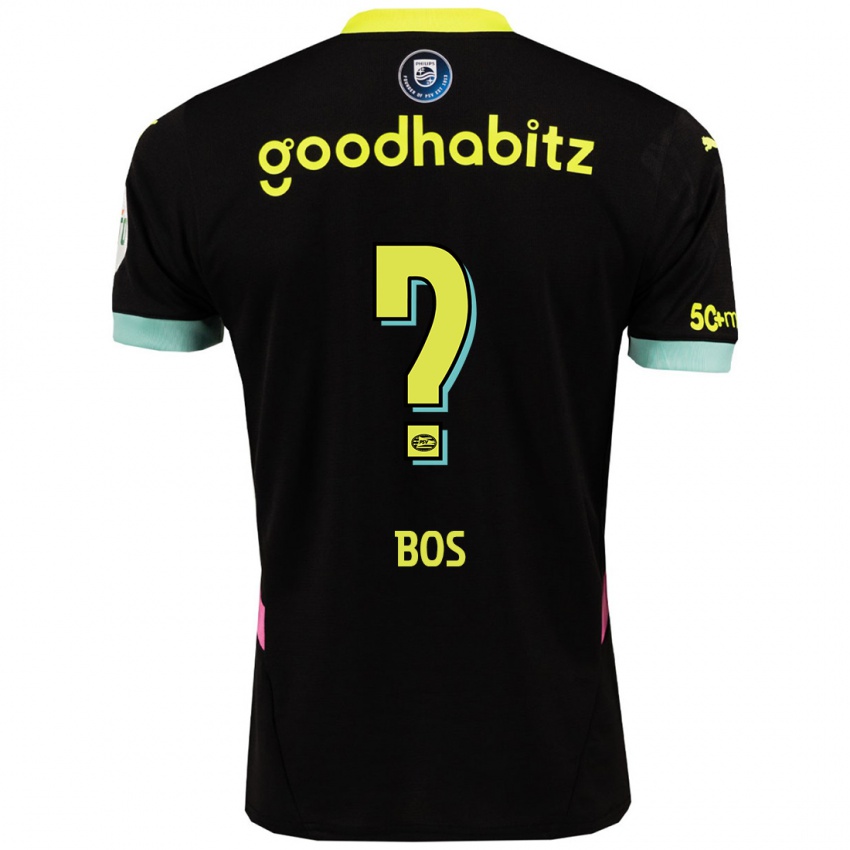 Kinder Floris Bos #0 Schwarz Gelb Auswärtstrikot Trikot 2024/25 T-Shirt Österreich