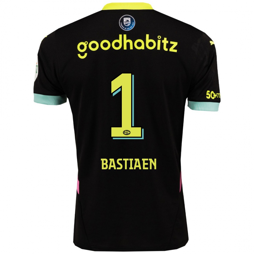 Kinder Femke Bastiaen #1 Schwarz Gelb Auswärtstrikot Trikot 2024/25 T-Shirt Österreich