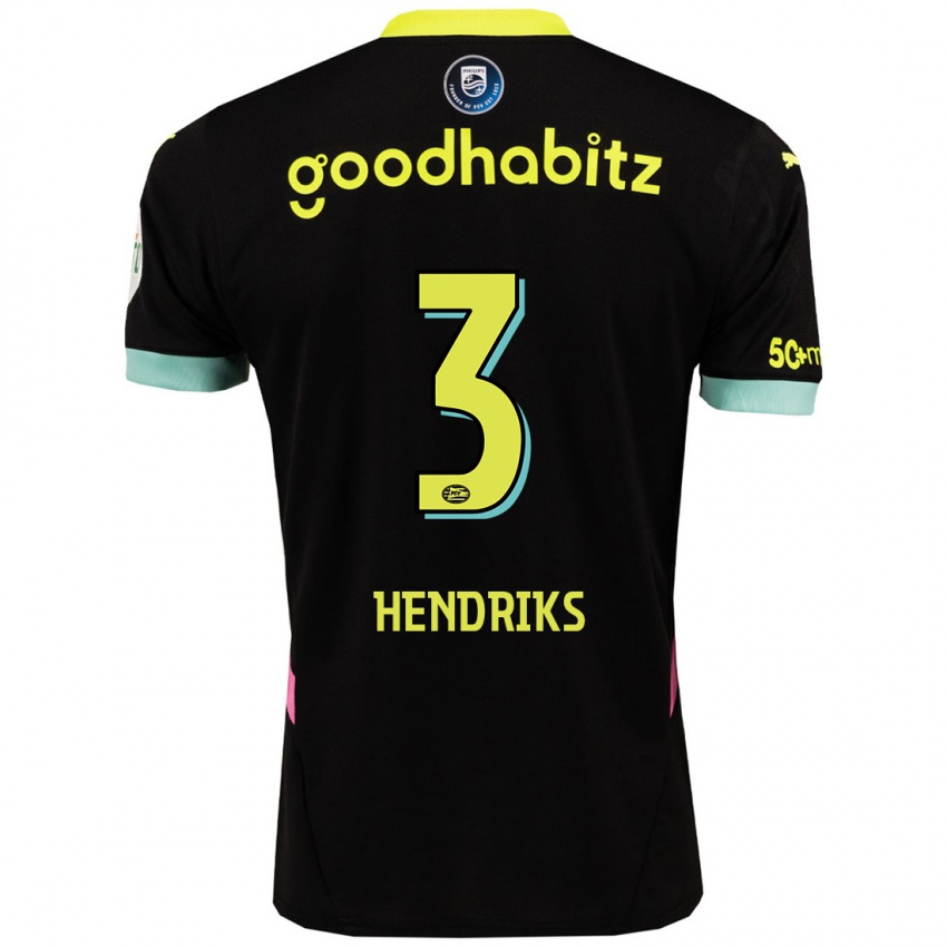 Kinder Gwyneth Hendriks #3 Schwarz Gelb Auswärtstrikot Trikot 2024/25 T-Shirt Österreich