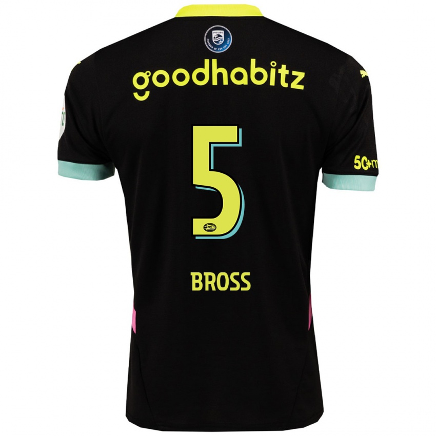 Kinder Melanie Bross #5 Schwarz Gelb Auswärtstrikot Trikot 2024/25 T-Shirt Österreich