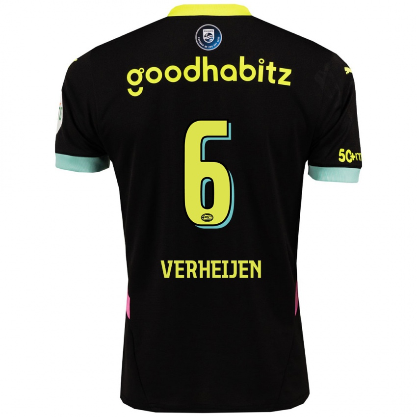 Kinder Janneke Verheijen #6 Schwarz Gelb Auswärtstrikot Trikot 2024/25 T-Shirt Österreich