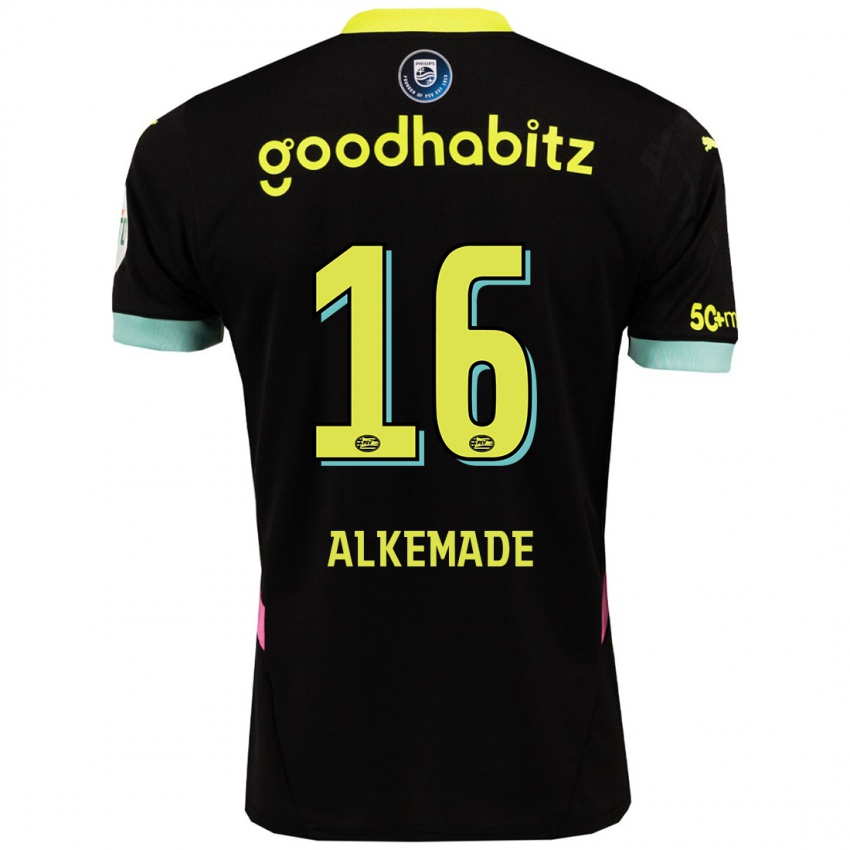 Kinder Lisan Alkemade #16 Schwarz Gelb Auswärtstrikot Trikot 2024/25 T-Shirt Österreich