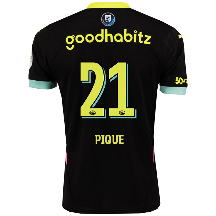 Kinder Naomi Piqué #21 Schwarz Gelb Auswärtstrikot Trikot 2024/25 T-Shirt Österreich