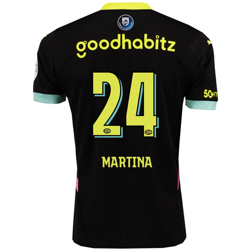 Kinder Shijona Martina #24 Schwarz Gelb Auswärtstrikot Trikot 2024/25 T-Shirt Österreich