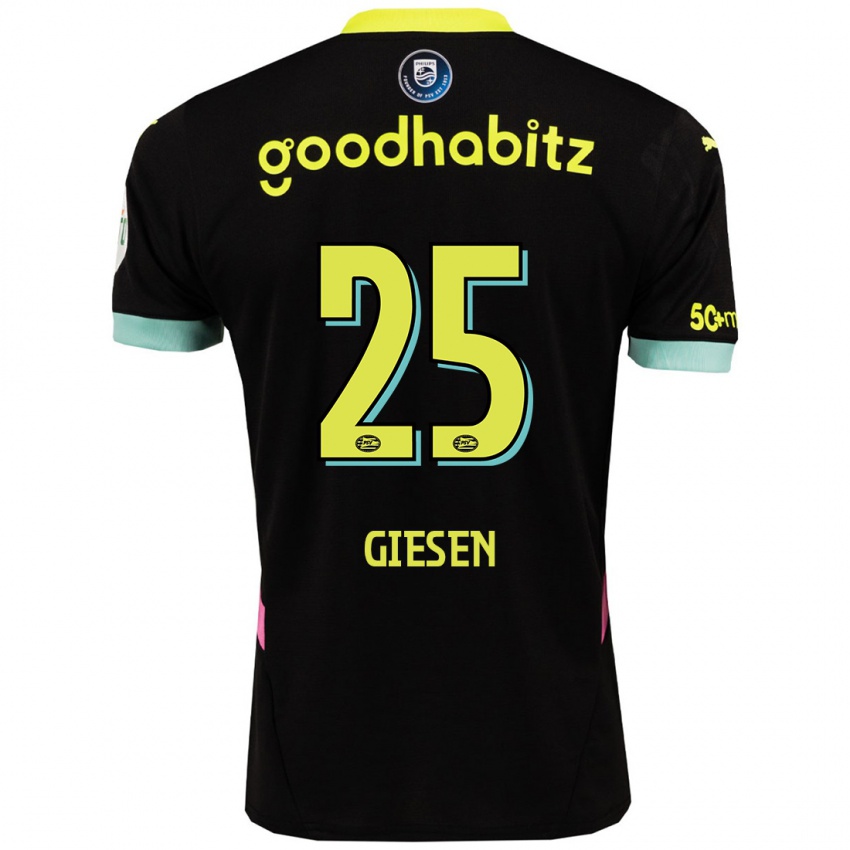 Kinder Suzanne Giesen #25 Schwarz Gelb Auswärtstrikot Trikot 2024/25 T-Shirt Österreich