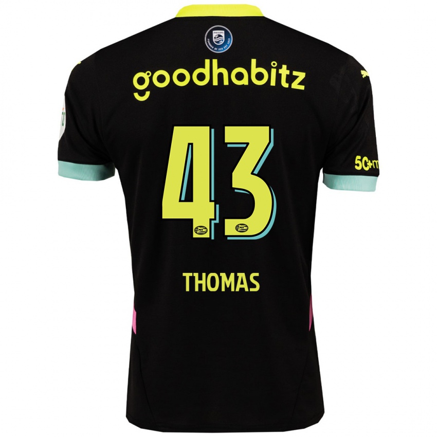 Kinder Kealyn Thomas #43 Schwarz Gelb Auswärtstrikot Trikot 2024/25 T-Shirt Österreich