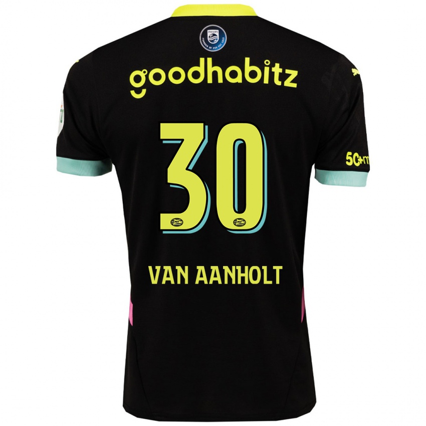 Kinder Patrick Van Aanholt #30 Schwarz Gelb Auswärtstrikot Trikot 2024/25 T-Shirt Österreich