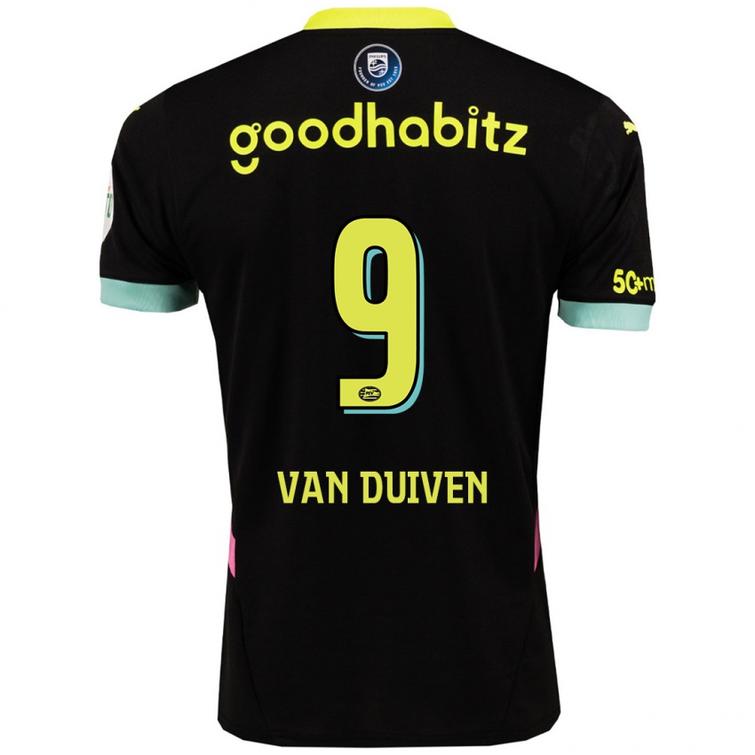 Kinder Jason Van Duiven #9 Schwarz Gelb Auswärtstrikot Trikot 2024/25 T-Shirt Österreich