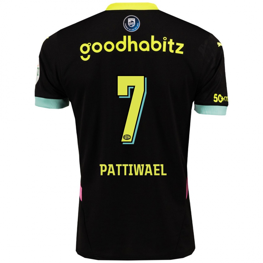 Kinder Naomi Pattiwael #7 Schwarz Gelb Auswärtstrikot Trikot 2024/25 T-Shirt Österreich