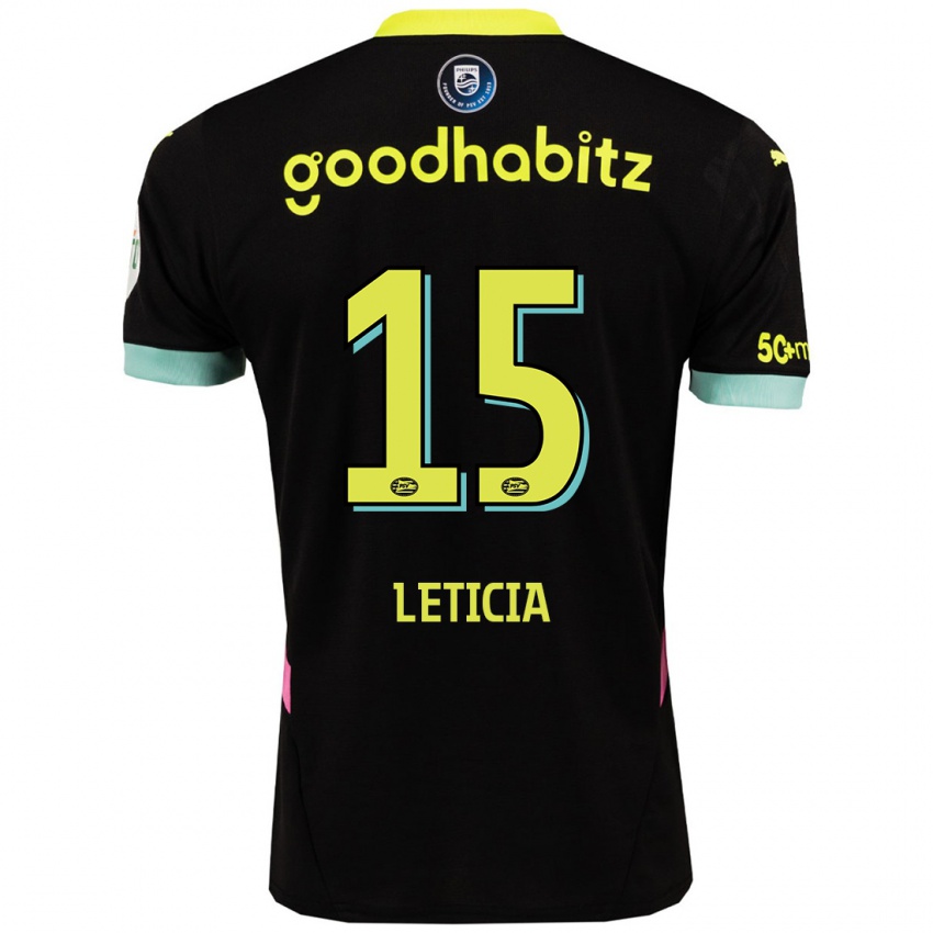 Kinder Brazil Bra Leticia #15 Schwarz Gelb Auswärtstrikot Trikot 2024/25 T-Shirt Österreich