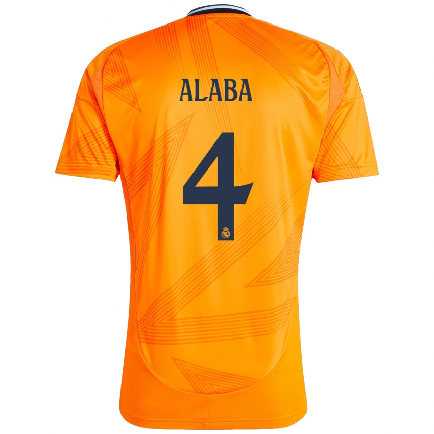 Kinder David Alaba #4 Orange Auswärtstrikot Trikot 2024/25 T-Shirt Österreich