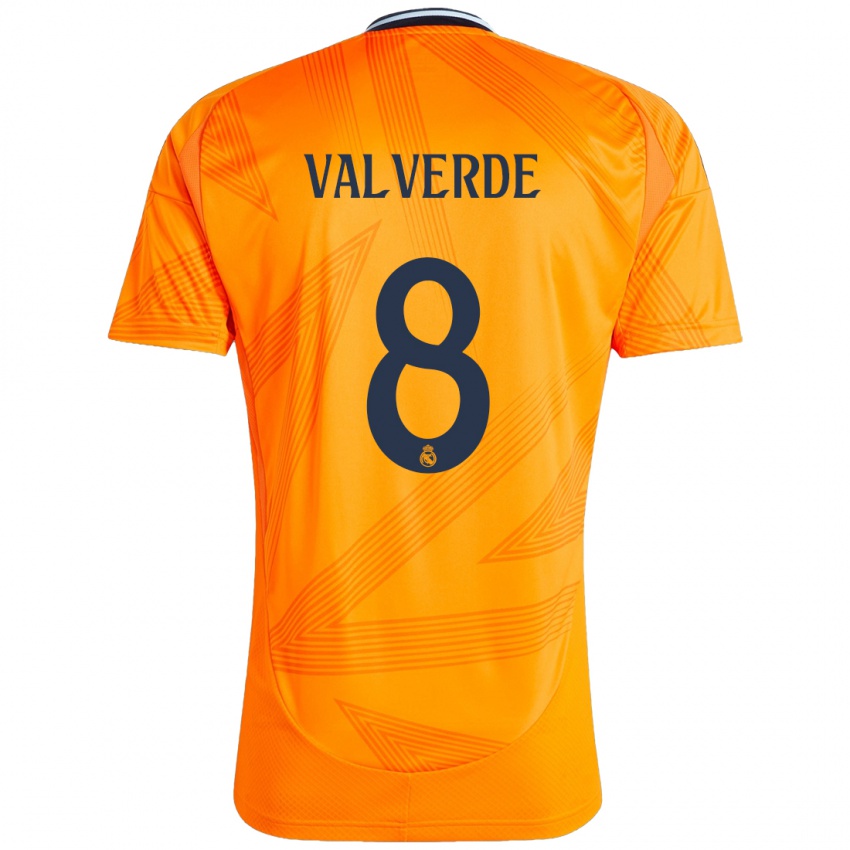 Kinder Federico Valverde #8 Orange Auswärtstrikot Trikot 2024/25 T-Shirt Österreich