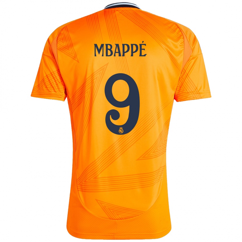 Kinder Kylian Mbappe #9 Orange Auswärtstrikot Trikot 2024/25 T-Shirt Österreich