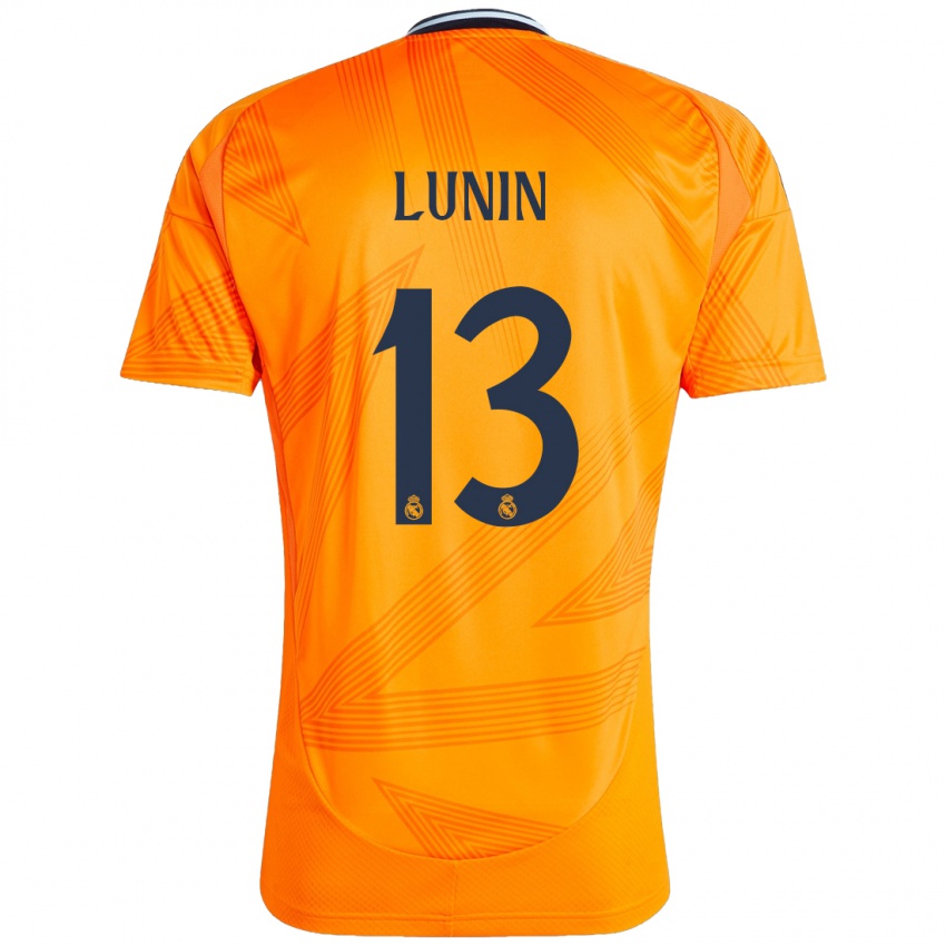 Kinder Andriy Lunin #13 Orange Auswärtstrikot Trikot 2024/25 T-Shirt Österreich