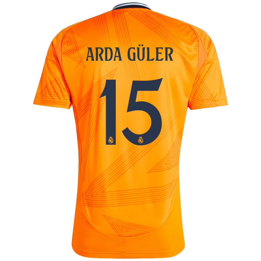 Kinder Arda Güler #15 Orange Auswärtstrikot Trikot 2024/25 T-Shirt Österreich