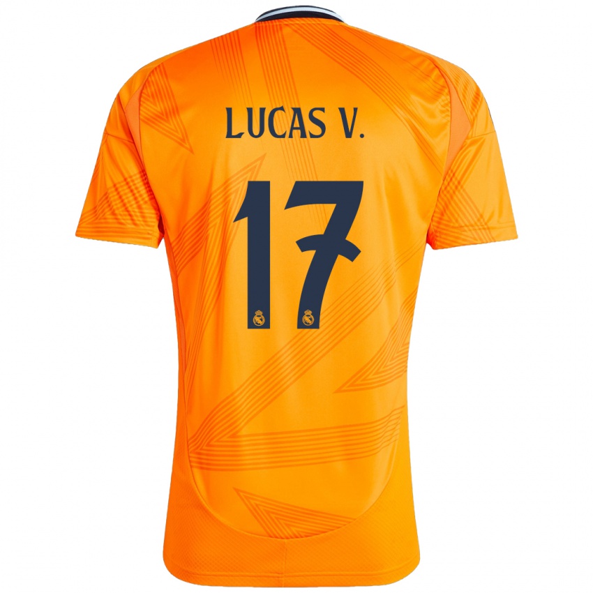 Kinder Lucas Vazquez #17 Orange Auswärtstrikot Trikot 2024/25 T-Shirt Österreich