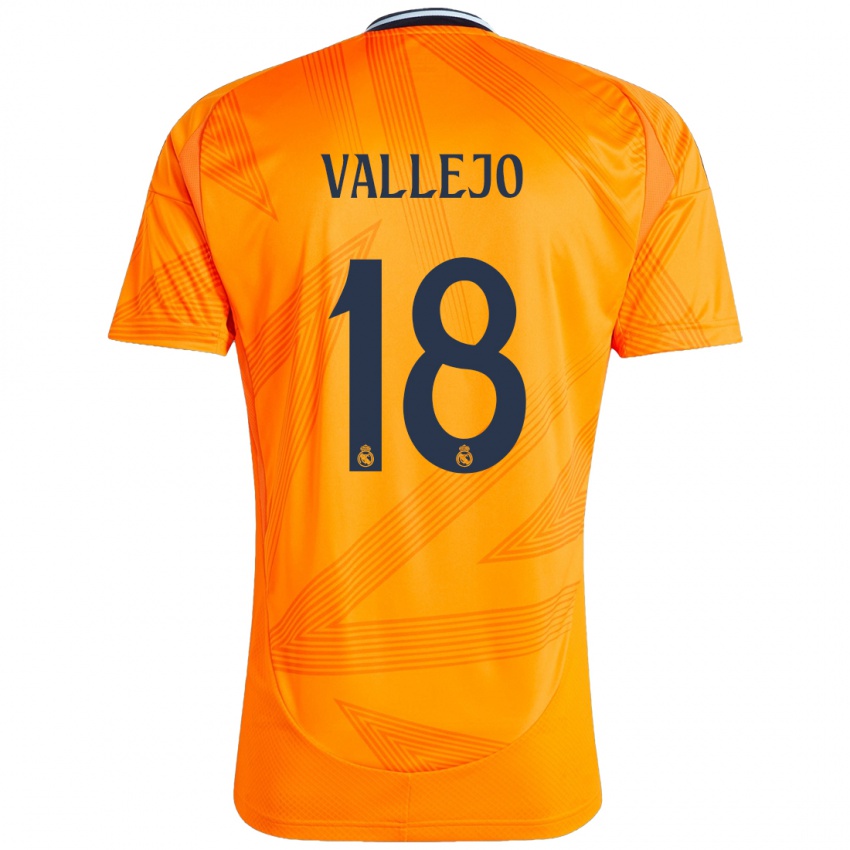 Kinder Jesus Vallejo #18 Orange Auswärtstrikot Trikot 2024/25 T-Shirt Österreich