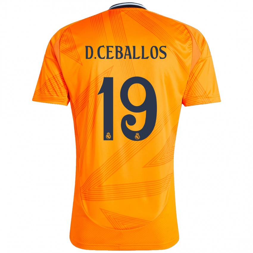 Kinder Dani Ceballos #19 Orange Auswärtstrikot Trikot 2024/25 T-Shirt Österreich