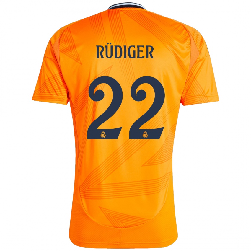 Kinder Antonio Rüdiger #22 Orange Auswärtstrikot Trikot 2024/25 T-Shirt Österreich