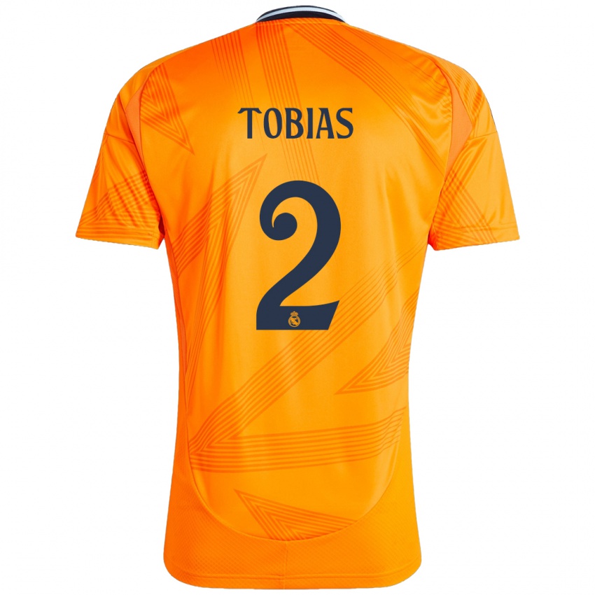 Kinder Vinícius Tobias #2 Orange Auswärtstrikot Trikot 2024/25 T-Shirt Österreich