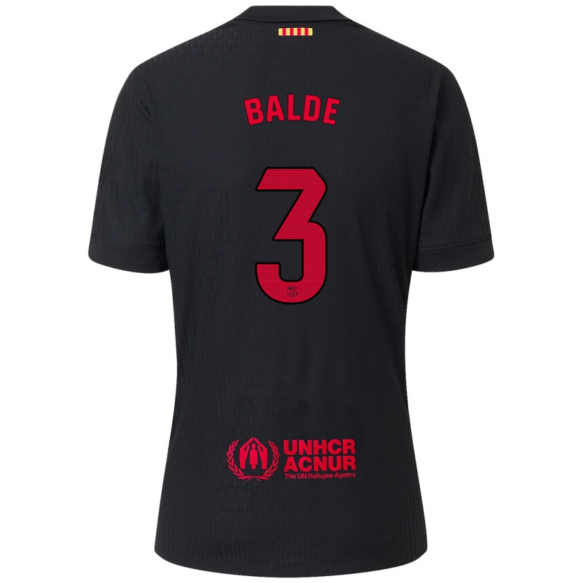 Kinder Alejandro Balde #3 Schwarz Rot Auswärtstrikot Trikot 2024/25 T-Shirt Österreich