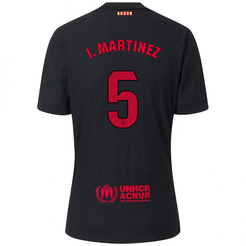 Kinder Iñigo Martínez #5 Schwarz Rot Auswärtstrikot Trikot 2024/25 T-Shirt Österreich