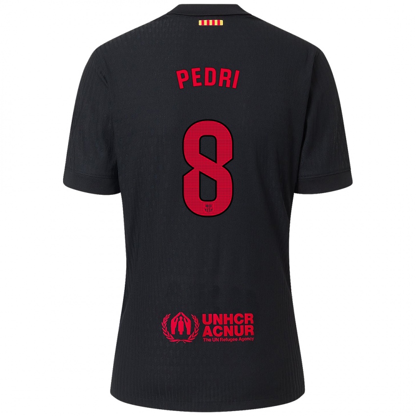 Kinder Pedri #8 Schwarz Rot Auswärtstrikot Trikot 2024/25 T-Shirt Österreich