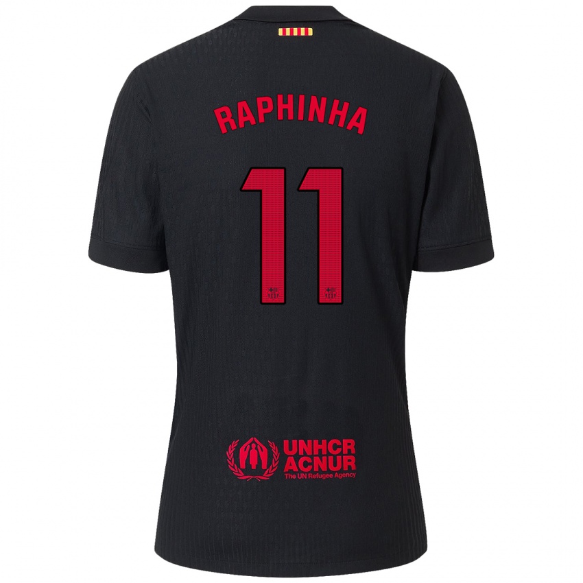 Kinder Raphinha #11 Schwarz Rot Auswärtstrikot Trikot 2024/25 T-Shirt Österreich