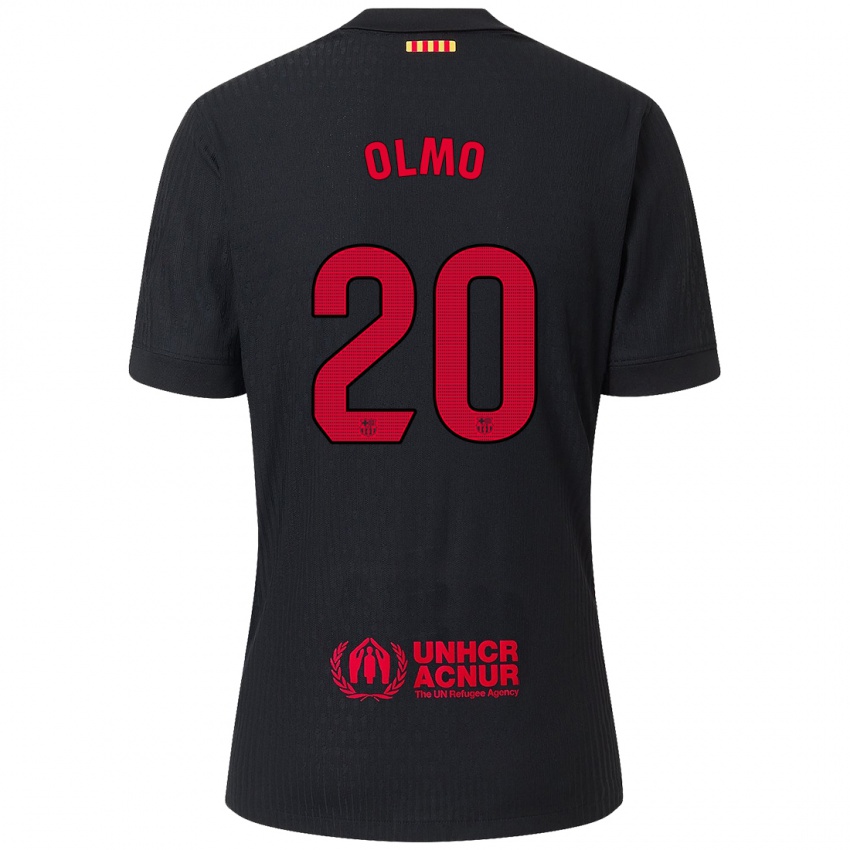 Kinder Dani Olmo #20 Schwarz Rot Auswärtstrikot Trikot 2024/25 T-Shirt Österreich