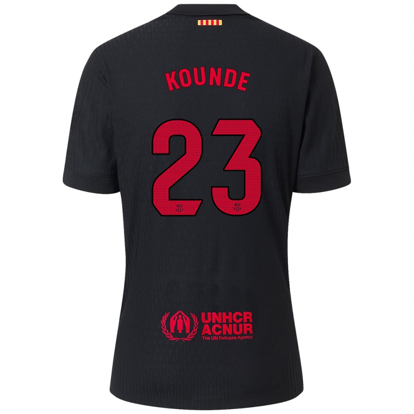 Kinder Jules Kounde #23 Schwarz Rot Auswärtstrikot Trikot 2024/25 T-Shirt Österreich