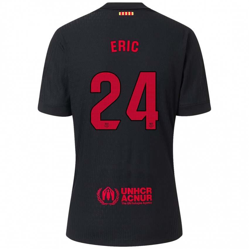 Kinder Eric Garcia #24 Schwarz Rot Auswärtstrikot Trikot 2024/25 T-Shirt Österreich