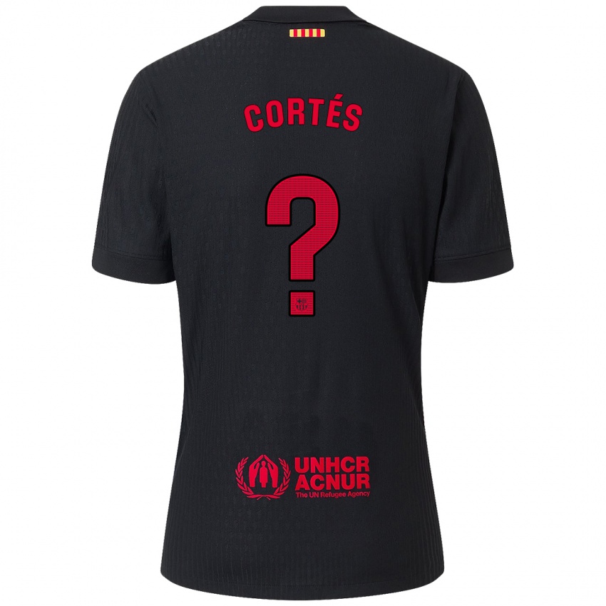 Kinder Álvaro Cortés #0 Schwarz Rot Auswärtstrikot Trikot 2024/25 T-Shirt Österreich