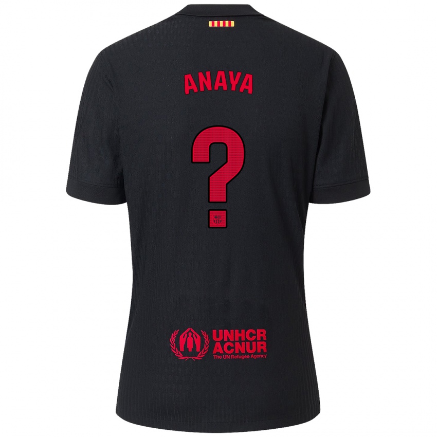 Kinder Joan Anaya #0 Schwarz Rot Auswärtstrikot Trikot 2024/25 T-Shirt Österreich