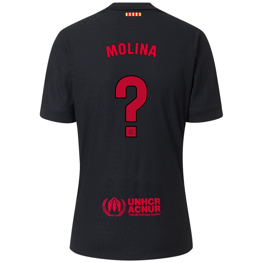 Kinder Jan Molina #0 Schwarz Rot Auswärtstrikot Trikot 2024/25 T-Shirt Österreich