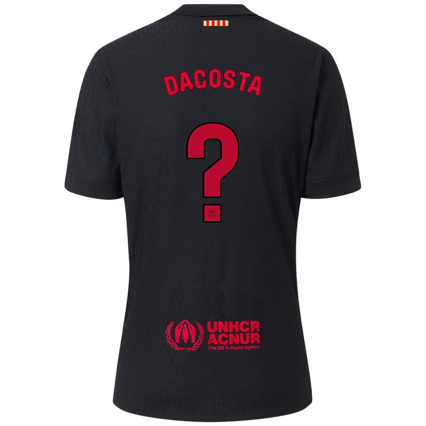 Kinder Raúl Dacosta #0 Schwarz Rot Auswärtstrikot Trikot 2024/25 T-Shirt Österreich