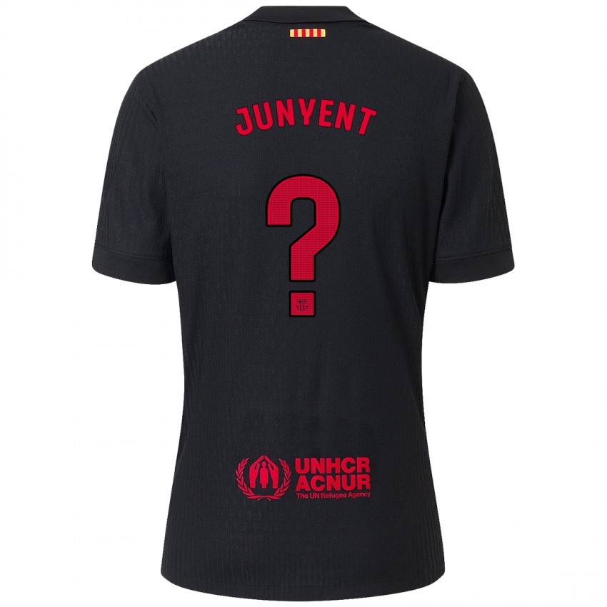 Kinder Quim Junyent #0 Schwarz Rot Auswärtstrikot Trikot 2024/25 T-Shirt Österreich