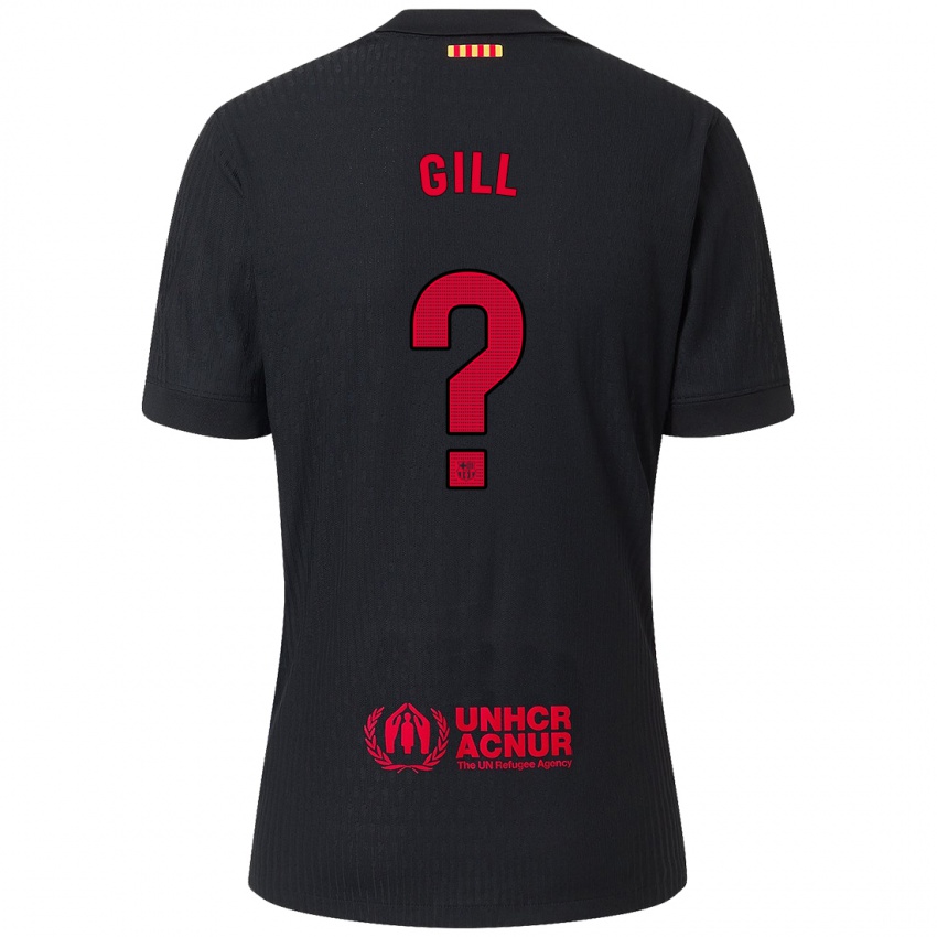 Kinder Adrian Gill #0 Schwarz Rot Auswärtstrikot Trikot 2024/25 T-Shirt Österreich