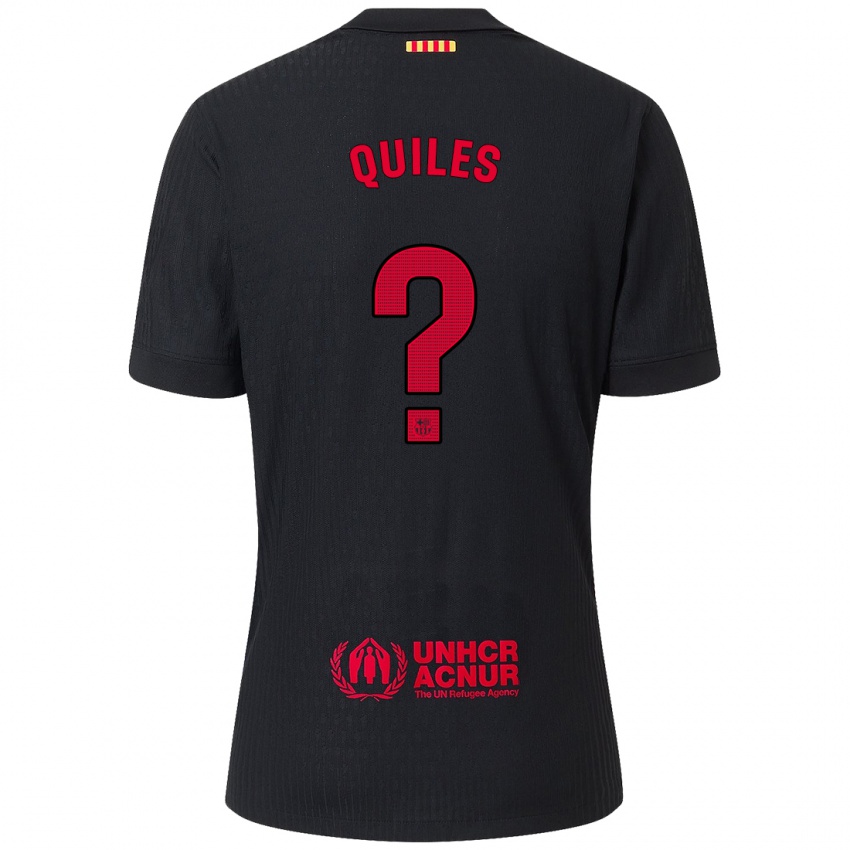 Kinder Jan Quiles #0 Schwarz Rot Auswärtstrikot Trikot 2024/25 T-Shirt Österreich