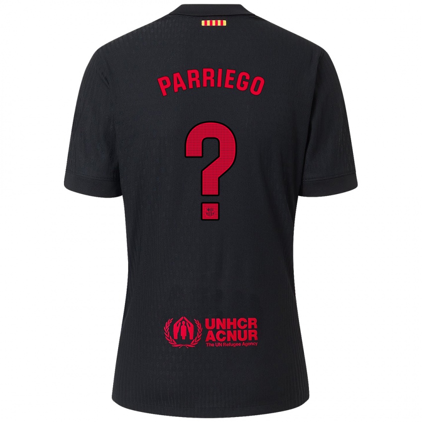 Kinder Marcos Parriego #0 Schwarz Rot Auswärtstrikot Trikot 2024/25 T-Shirt Österreich